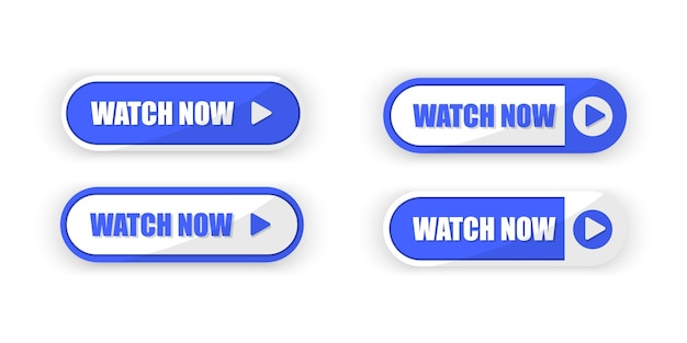 Ver ahora conjunto de iconos de botones Ver ahora icono en estilo plano Vector sitio web o botón de llamada a la aplicación Ver ahora botón para sitio web ui media player banner y plantilla de aplicación