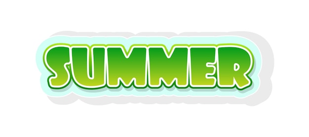 Verano 3d verde palabra texto dibujos animados frase icono pegatina aislado sobre fondo blanco vector poster Temporada frescura concepto web banner plantilla