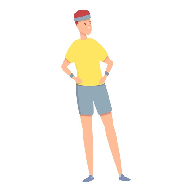 Verano deporte ajuste icono dibujos animados vector moda gimnasio fitness entrenamiento