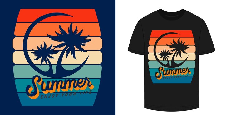Verano Disfruta de tu vida Diseño de camisetas Tipografía Diseño de Camisetas Ilustración vectorial