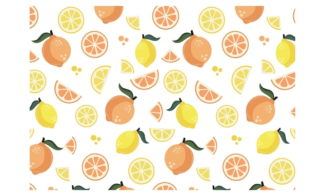 Verano fresco limón naranja fruta sin costuras patrón de fondo. patrón de colores aislado sobre fondo blanco ideal para su uso en la impresión como una impresión en la ropa. también para uso en pancartas, volantes, menús