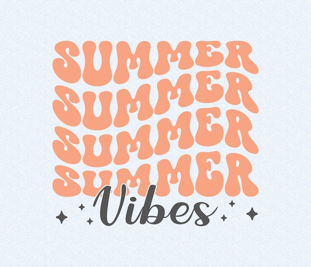 Verano Letras dibujadas a mano diseño retro de verano Letras de verano Diseño de cotización de verano dibujado a mano