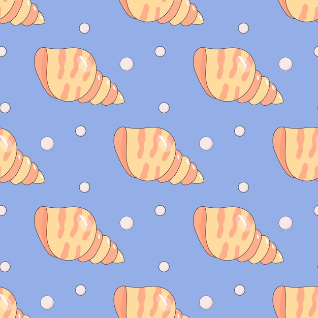 verano patrón sin costuras mundo del mar conchas marinas bonitas bebé