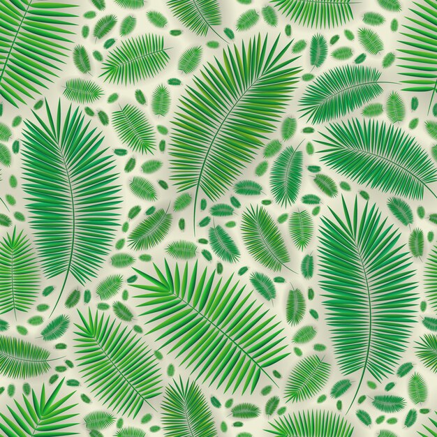 Vector verano de patrones sin fisuras con palmeras tropicales realistas.