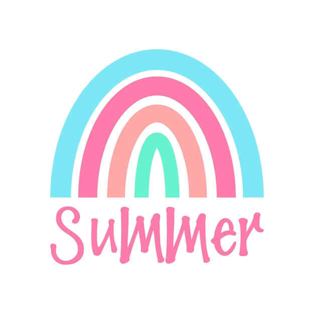 verano con el vector del arco iris