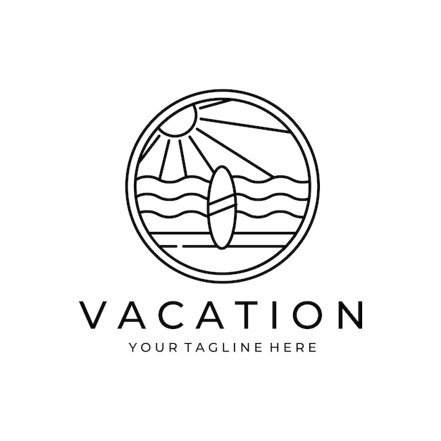 Verano viajes vacaciones vector logo concepto ilustración diseño