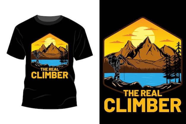 El verdadero escalador diseño de camiseta vintage retro.