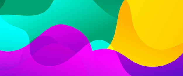 Verde amarillo y púrpura violeta minimalista gradiente abstracto simple pancarta con formas de onda diseño vectorial para presentaciones volantes carteles de fondo invitaciones de informe anual