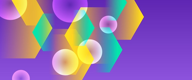 Verde amarillo y púrpura violeta moderno y simple abstract banner arte vectorial con formas Para presentación de fondo fondo papel tapiz banner folleto web diseño y portada