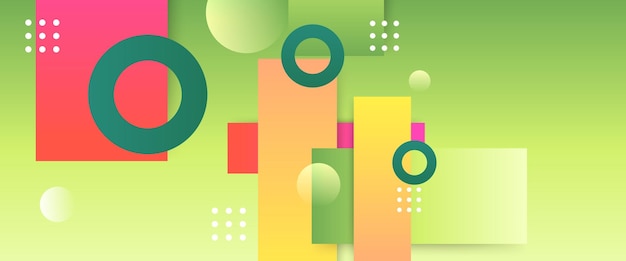 Verde amarillo y rojo vector minimalista moderno abstract gradiente pancarta con formas geométricas Para pancartas de sitios web folletos carteles tarjeta de folleto y portada