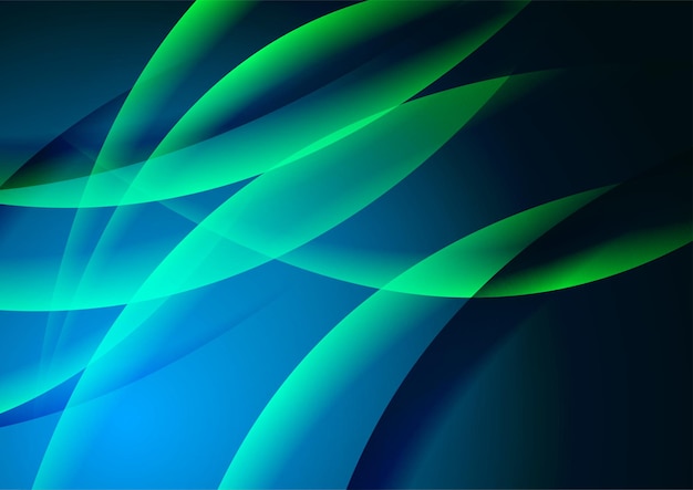 Verde y azul brillantes ondas brillantes fondo elegante y abstracto