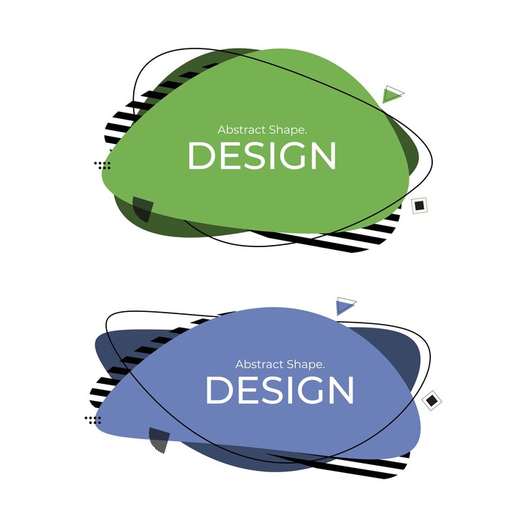 Verde y azul Formas de diseño de elementos abstractos creativos