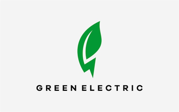 Verde con diseño de logotipo eléctrico moderno