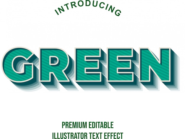 Verde - efecto de texto 3d strong bold illustrator