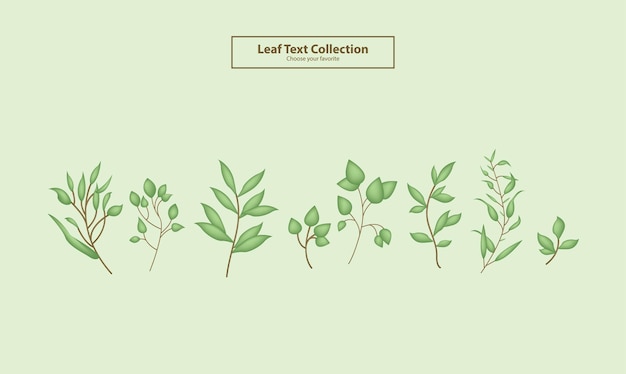verde hoja diseño conjunto fondo vector floral decorativo elemento colección verano papel pintado árbol