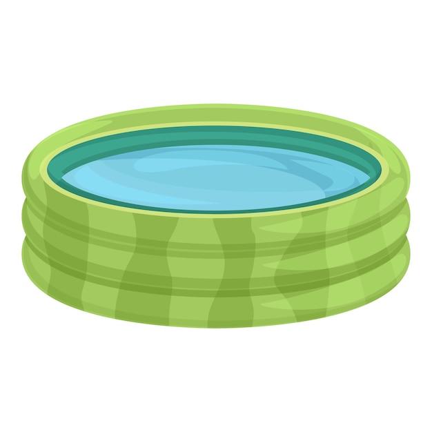 Verde inflable piscina icono dibujos animados vector Aqua casa mar niño
