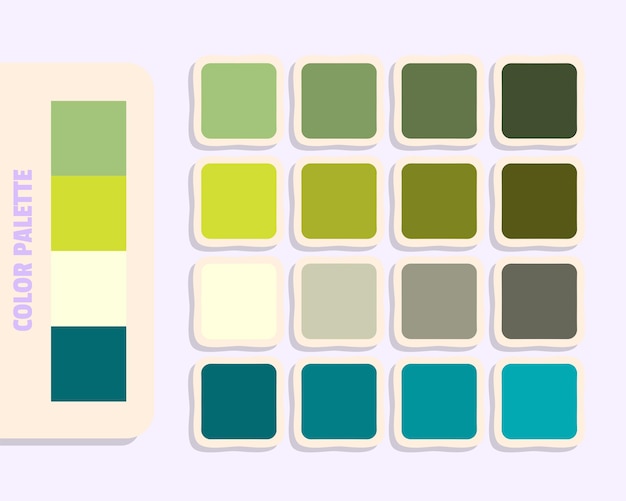 verde marino oscuro verde amarillo amarillo claro teoría del color azulado diseño de paleta de colores rgb que coincide con el color