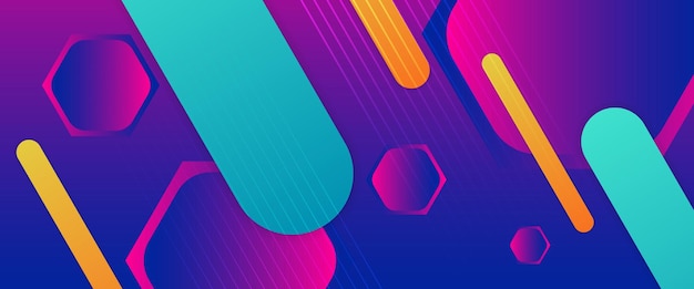 Verde naranja y púrpura violeta vector abstract gradiente banner con formas geométricas simples para diseño de portada de libro diseño de cartel portada de CD volante de sitio web fondos o publicidad