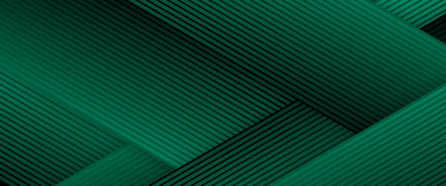 Verde y negro oscuro vector abstracto 3D futurista moderna pancarta de neón con línea de forma Se puede usar en diseño de portada diseño de libro cartel diseño de CD portada folleto fondo de sitio web o publicidad