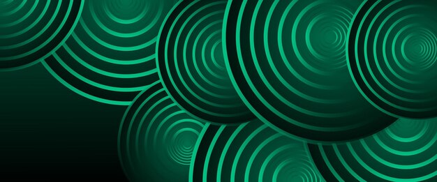 Verde y negro oscuro vector abstracto 3D futurista moderna pancarta de neón con línea de forma Se puede usar en diseño de portada diseño de libro cartel diseño de CD portada folleto fondo de sitio web o publicidad