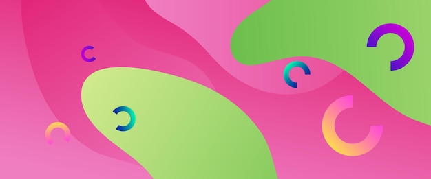 Verde rosado y púrpura violeta moderno y simple abstract banner arte vectorial con formas Para presentación de fondo fondo papel tapiz banner folleto web diseño y portada