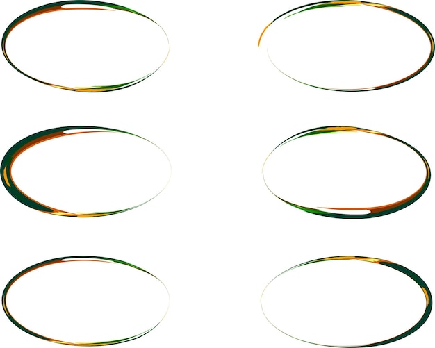 verde vibrante arte abstracto conjunto de elipses diferentes