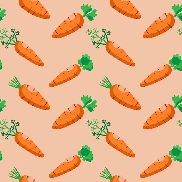 Verdura de zanahoria fresca en patrones sin fisuras