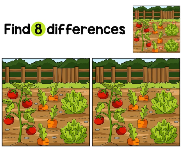 Verduras Campo Granja Encuentra Las Diferencias