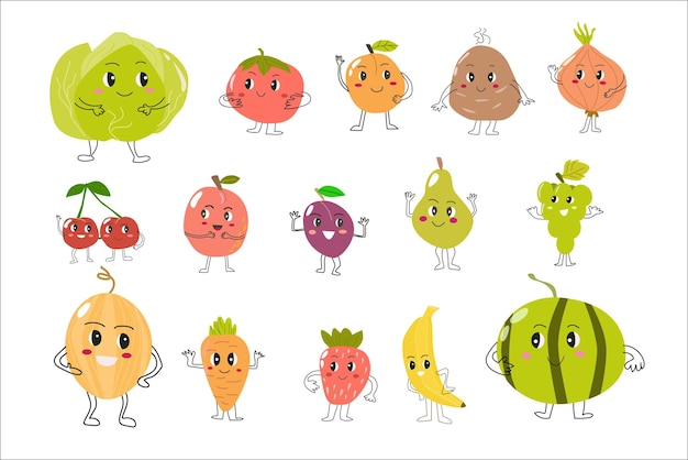 Verduras y frutas con caras de mascotas