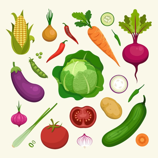 Verduras Vector Set Illusration