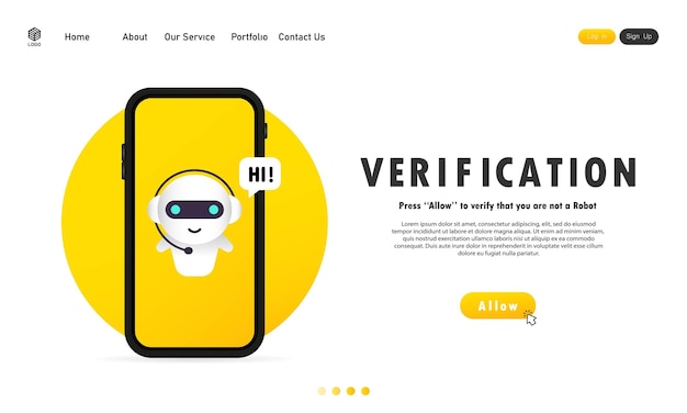 Verificación en el banner de la pantalla del teléfono inteligente. privacidad de la información, tecnologías de verificación, sistema de control de acceso. vector sobre fondo blanco aislado. eps 10