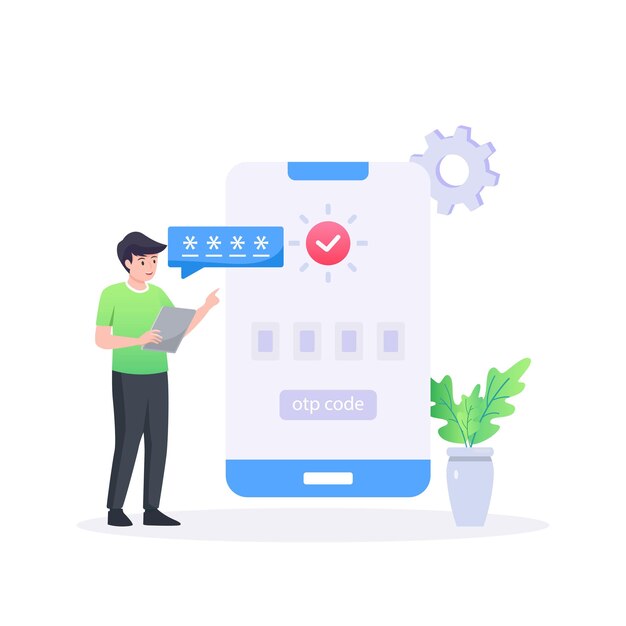 Verificación de código pin código de seguridad notificación de mensaje autenticación en dos pasos en el sistema de control para la cuenta personal