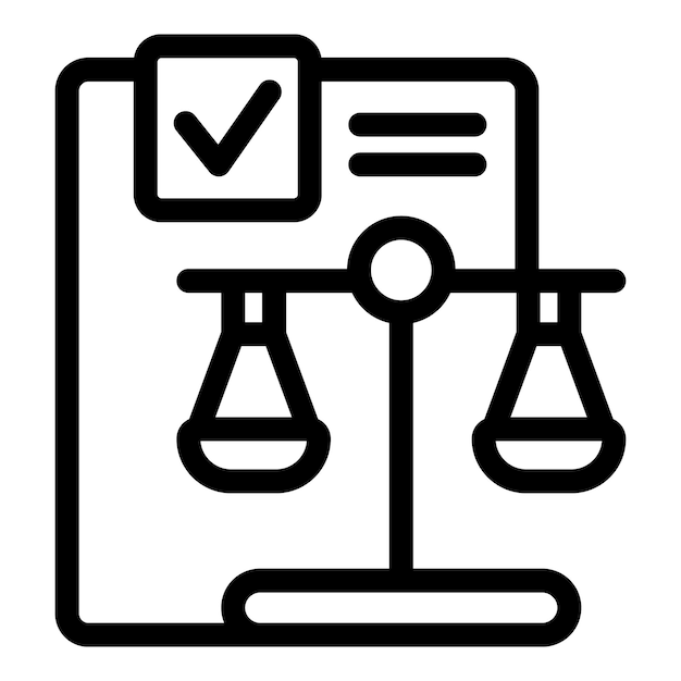 Verificación del cumplimiento legal mediante el icono de la balanza