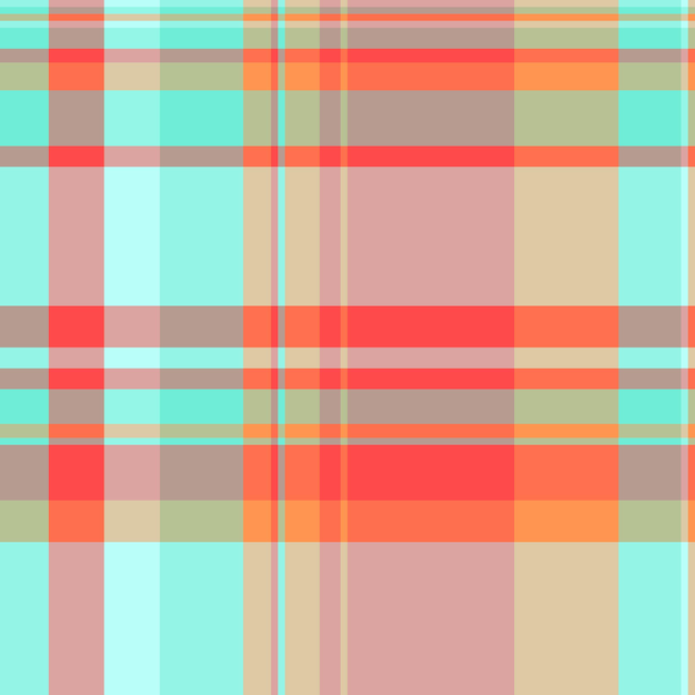 Verificación de la textura del fondo vectorial de la tela con un patrón de cuadros de tartan sin costuras en colores claros y pastel