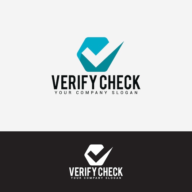 verificar, verificar, logotipo, diseño, vector, plantilla