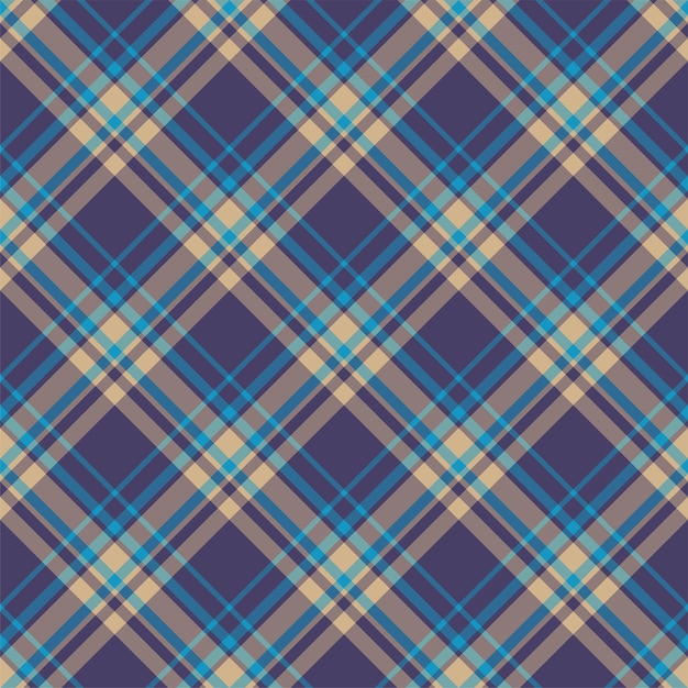 Verifique el patrón sin costuras a cuadros. Fondo de vector de ornamento textil. Diseño de tela plana. Tartán.