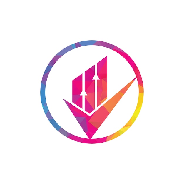 Verifique el vector del icono del logotipo de finanzas Plantilla de logotipo e icono de finanzas creativas