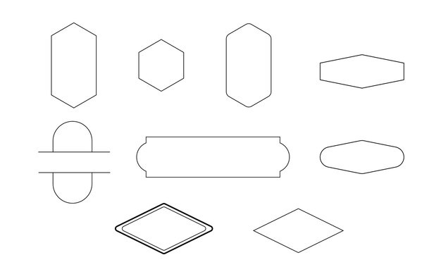 Versátil Logotipo Vintage Marcos en blanco Ilustración vectorial de varias formas para diseños personalizados
