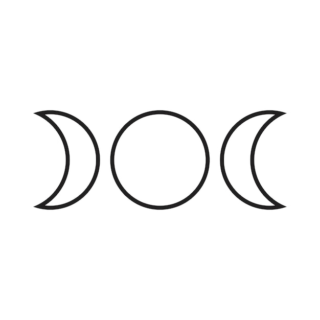 versión minimalista ilustración del símbolo de la triple luna