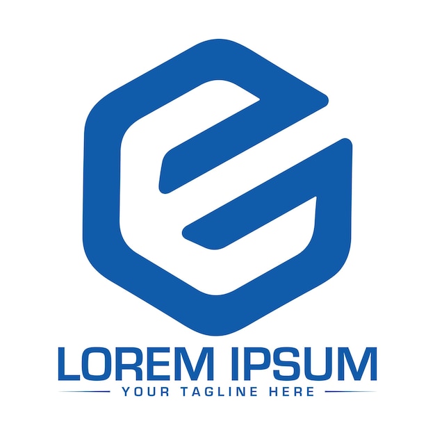Una versión minimalista del logotipo de EG Icon de la letra GE en un fondo de lujo Idea de logotipo de letra con el logotipo EG