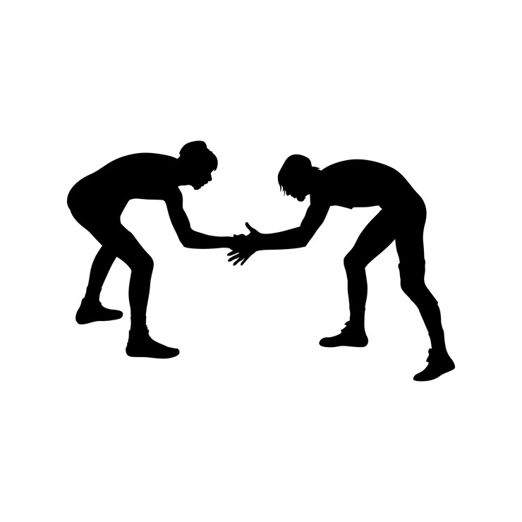 Versión rasterizada de la silueta de la lucha grecorromana deporte de lucha libre colegial