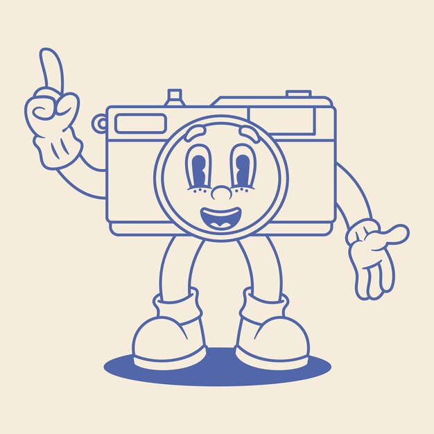 Versión resumen de la ilustración de la mascota de la cámara analógica