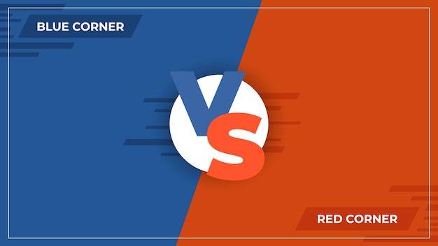 Versus antecedentes. Logotipo de comparación VS, concepto de competencia deportiva cómica, póster del equipo azul y rojo de batalla de juego. versus comparar ilustraciones