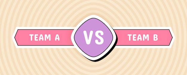 Versus batalla fondo colorido en estilo retro Vs título de batalla Competiciones entre concursantes luchadores o equipos Diseño gráfico de ilustración vectorial