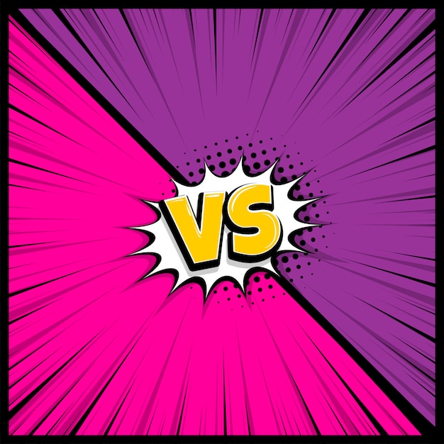 Versus cómic VS fondo radial