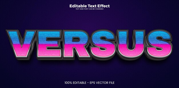 Versus efecto de texto editable en estilo de tendencia moderna