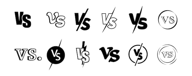 Versus Logo VS Letras para deportes, peleas, competiciones, batallas, partidos y juegos VS o Versus letra, plantilla de diseño de símbolos de logotipo, titulares, introducciones de batalla, duelos de equipo y enfrentamientos competitivos