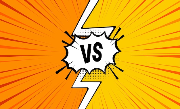 Versus plantilla de banner en estilo cómico ilustración vectorial.