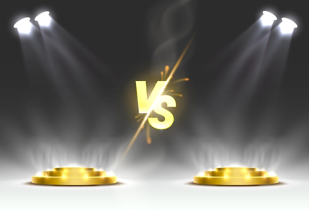 Versus portada del juego, banner sport vs, concepto de equipo
