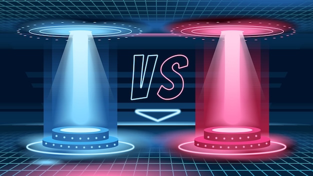 Versus versus diseño futurista batalla plantilla de titulares fondo de tecnología abstracta futurista